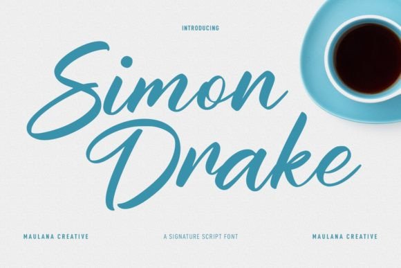 Simon Drake: A Modern Script Font for Editorial Elegance